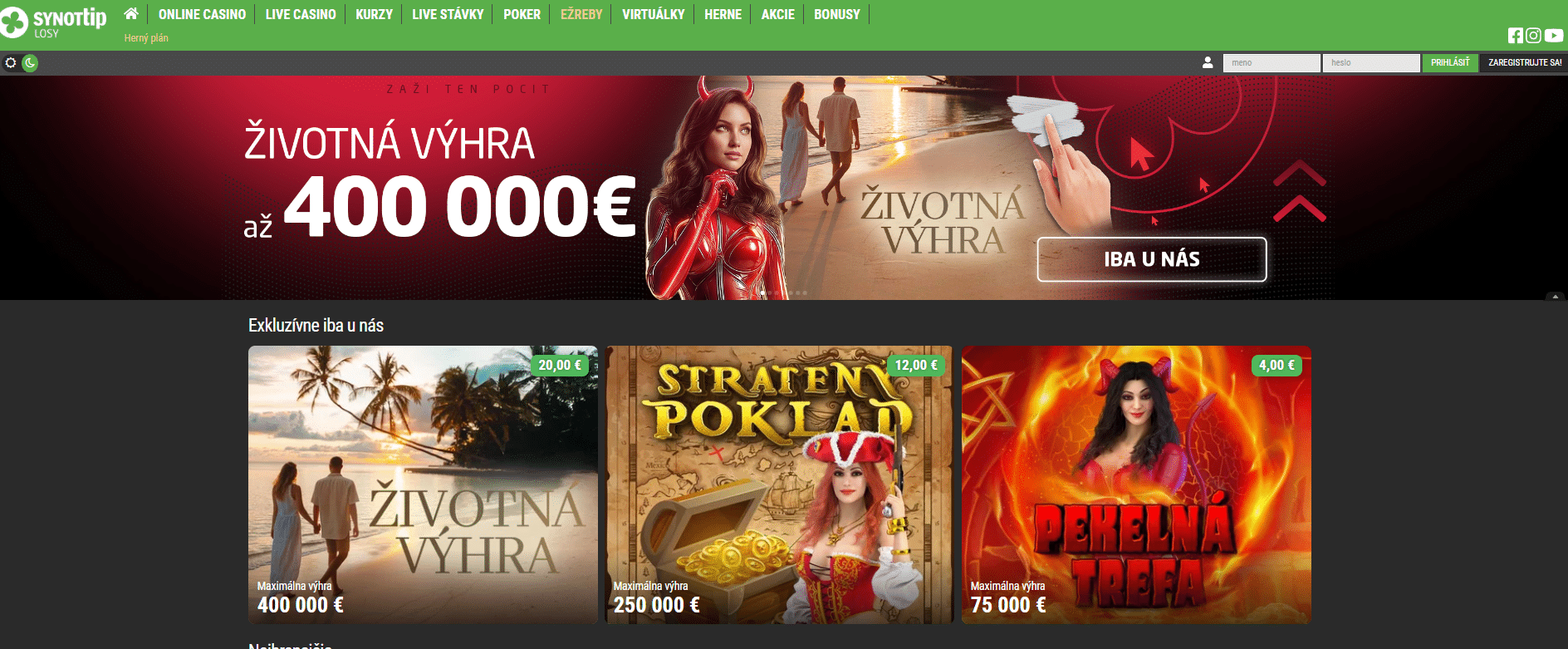 E-žreby v Synottip kasíne