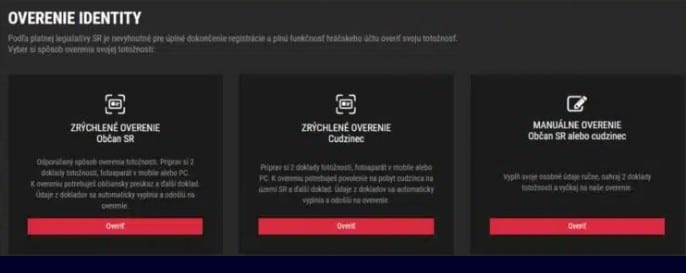 Overenie identity v Synottip kasíne