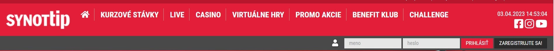 Synot tip prihlásenie
