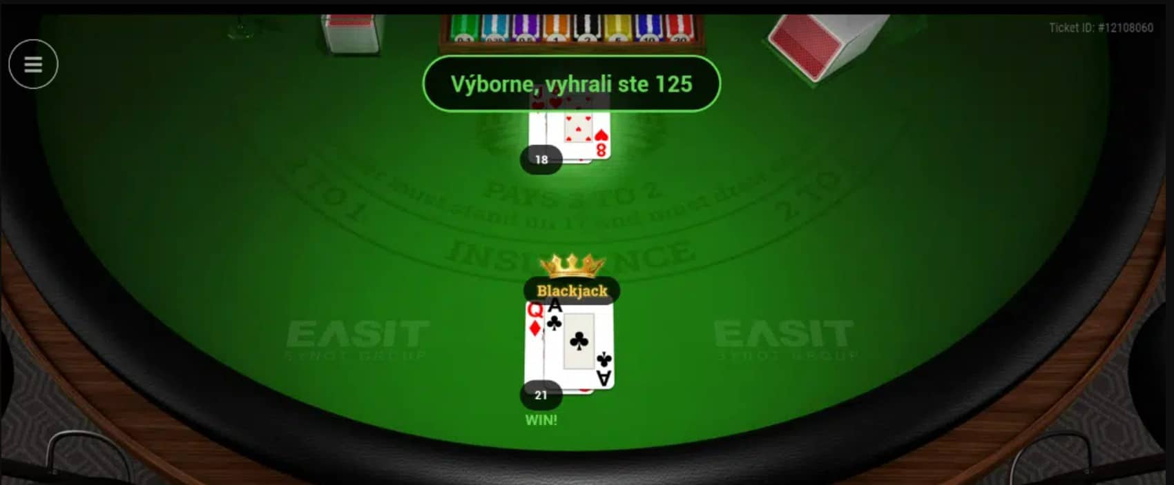 Tipsport - online hra blackjack