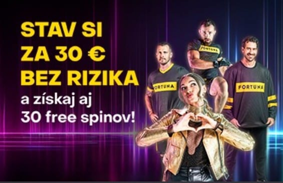 Stav si za 30 € bez rizika + 300 free spinov vo Fortune