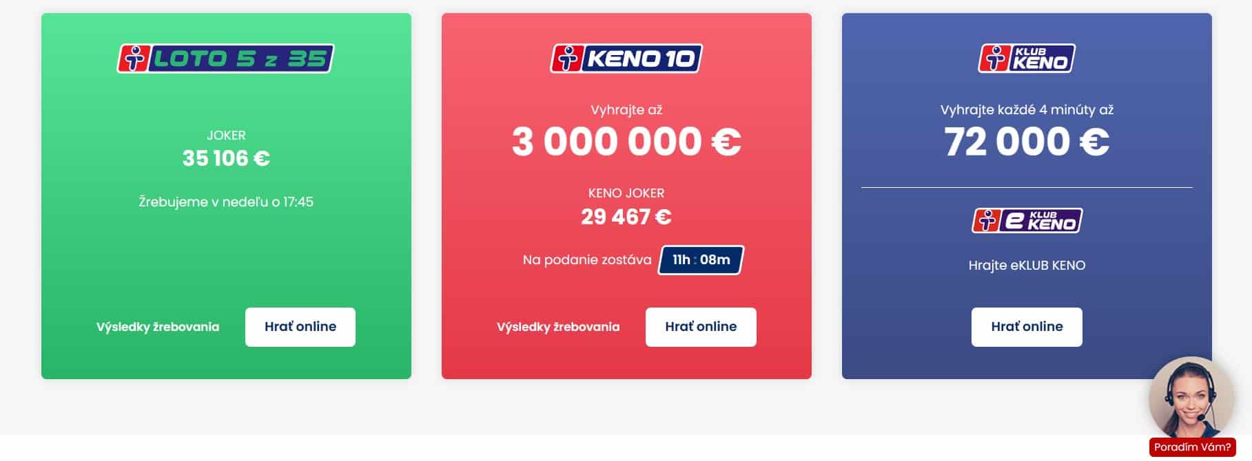Tipos loterie KENO 10