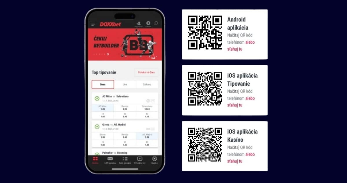 Doxxbet mobilná aplikácia