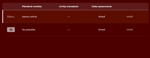 Kartou na pobočke v Eurogold