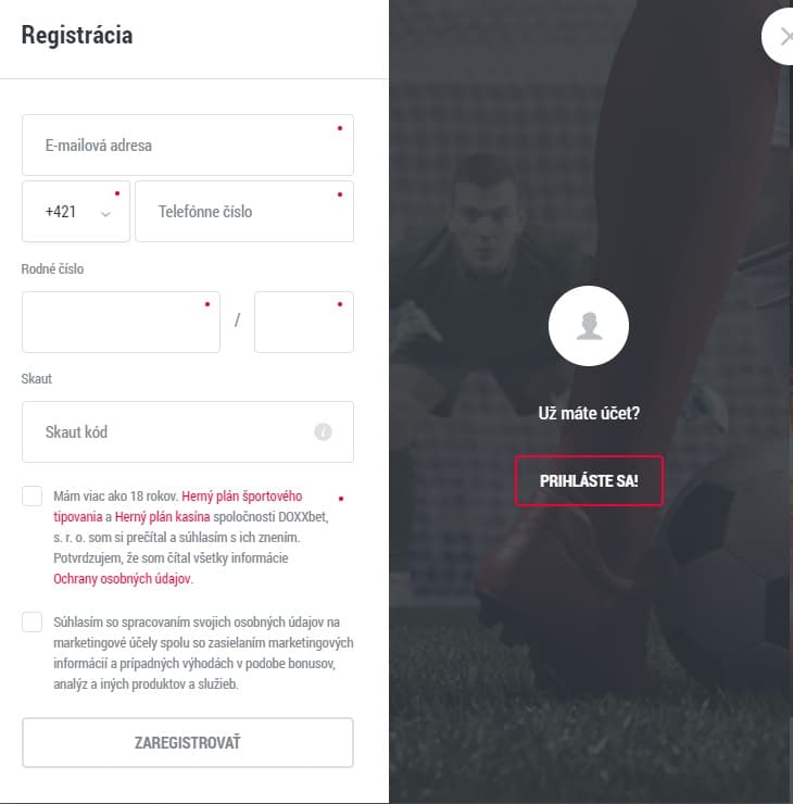 doxxbet registrácia