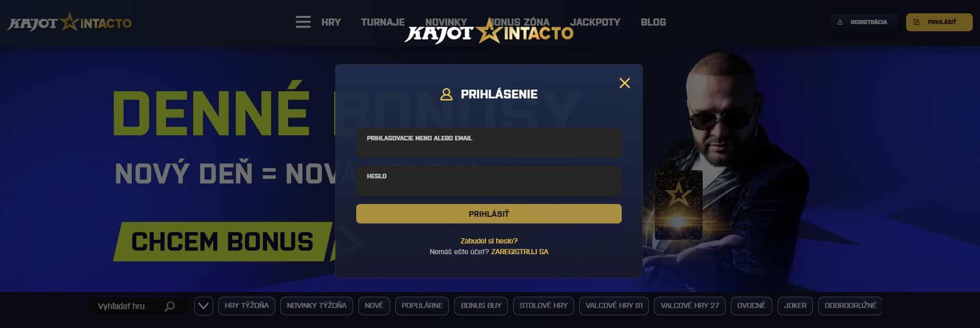Prihlásenie do KajotIntacto