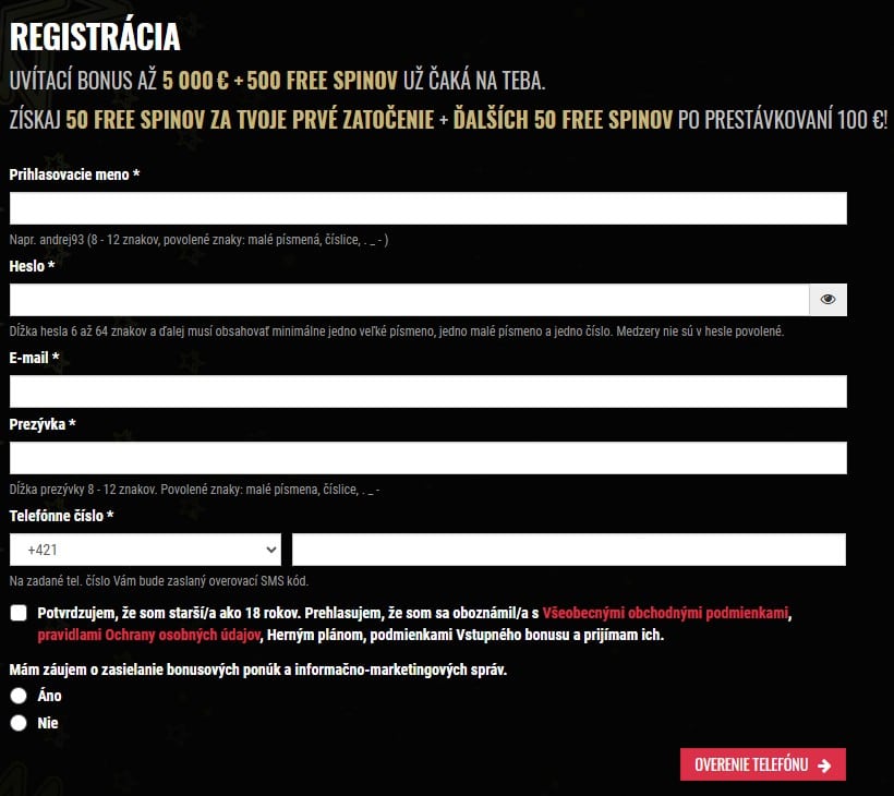 Registrácia do DoubleStar