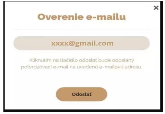 Eurogold Aplikacia overenie e-mailu