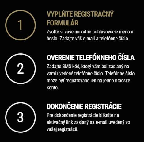 Slovmatic registracia 3 kroky
