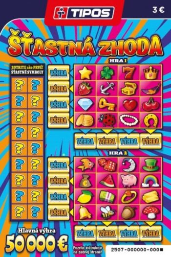 Šťastná zhoda predná strana offline žrebu