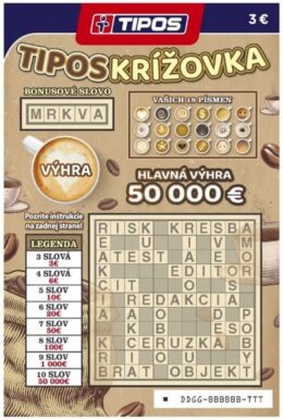 Žreb Tiposkrížovka predná strana