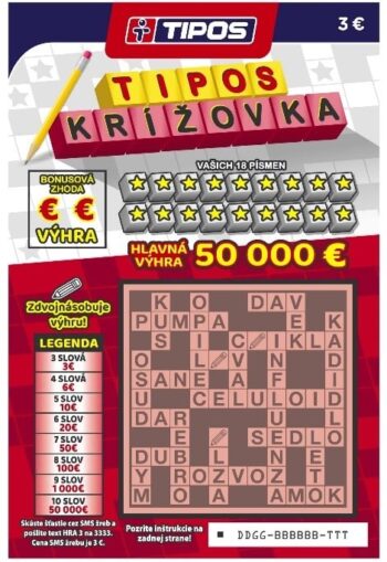 Žreb Tiposkrížovka predná strana