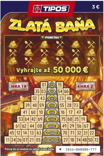 Žreb Zlatá baňa predná strana