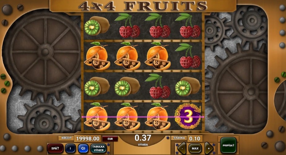4x4 Fruits výherné línie