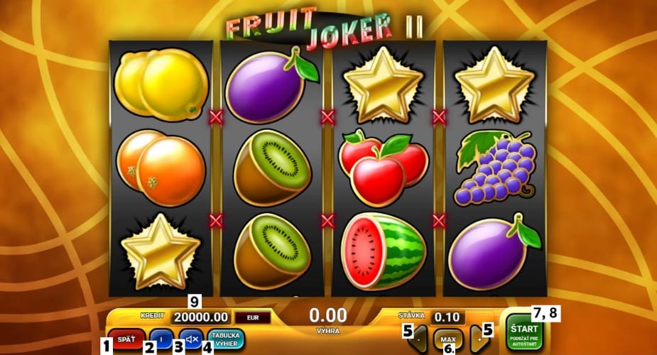 Rozhrania výherného automatu Fruit Joker 2