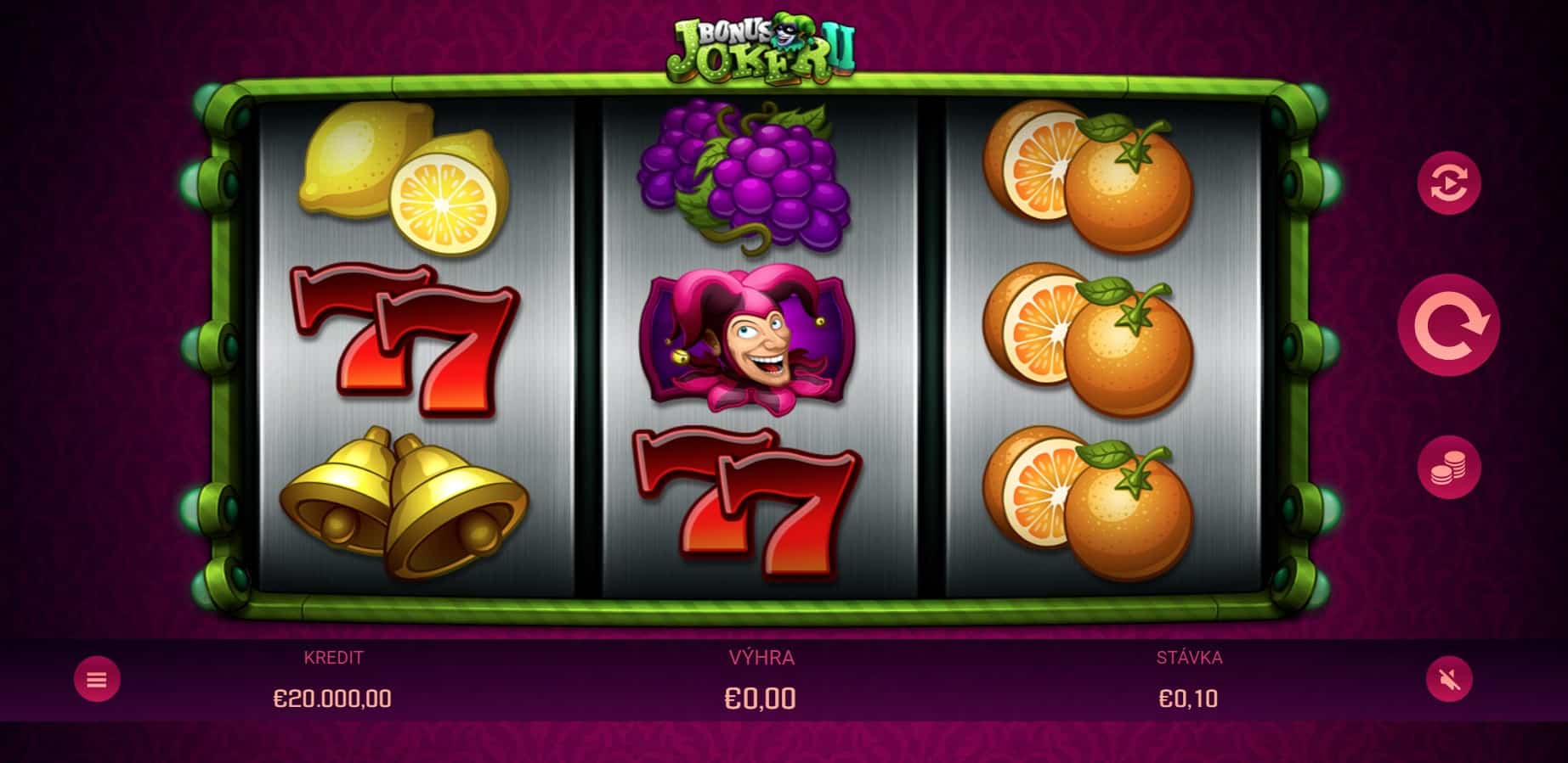 Herný automat Bonus Joker II - ako hrať daný automat