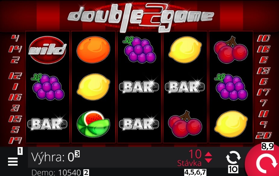 Rozhrania výherného automatu Double Game 2