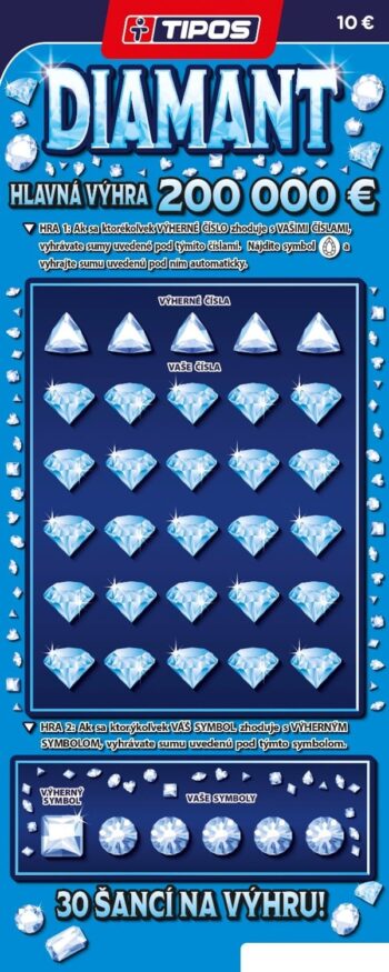 Žreb Diamant nezotretý predná strana