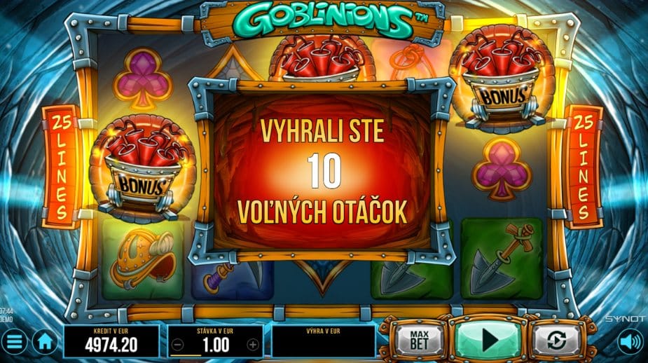 Goblinions online automat Vol'né otáčky