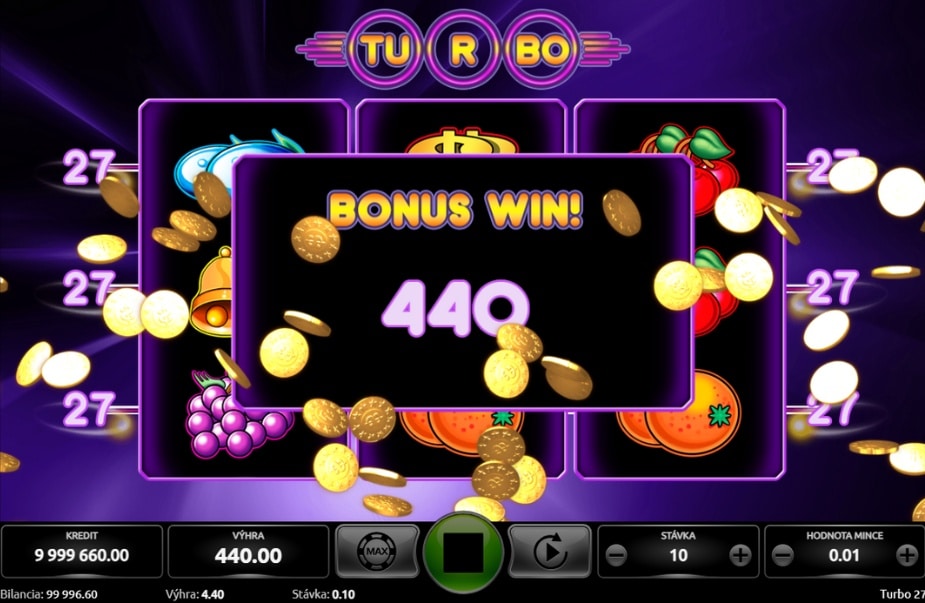 Free Spins Turbo 27 - výhra