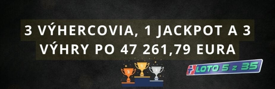 Traja výhercovia roztrieštili 141-tisícový jackpot