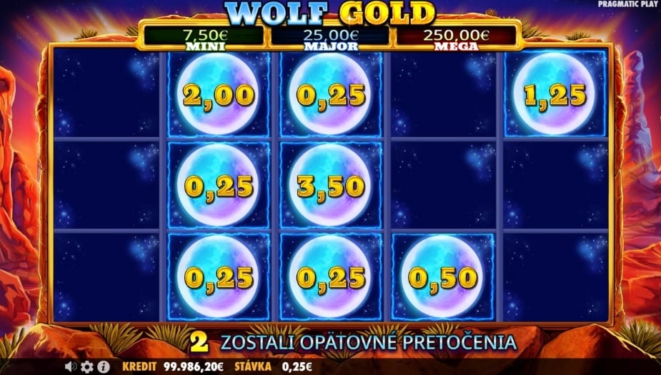 Wolf Gold online automat Mystery výhra