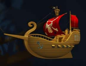 Červená loď Pirate Adventures