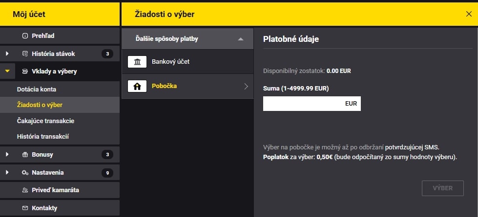 Výber Fortuna pobočka