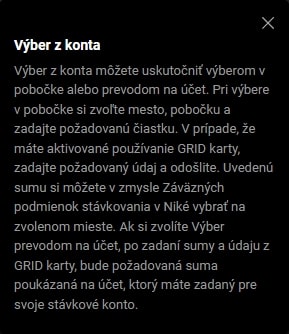 Výber z konta Niké