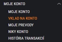 Vklad na účet Niké