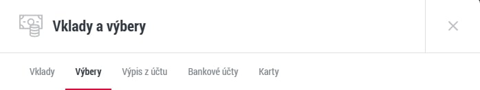 Výbery z účtu DOXXbet