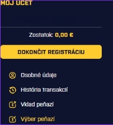 Kajot Intacto výber z účtu