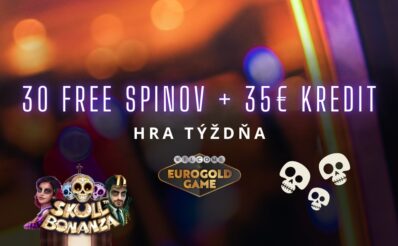 30 free spinov + 35€ kredit v Eurogold kasíne na hru Skull Bonanza