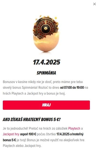 Tlačidlo HRAJ v DOXXbet