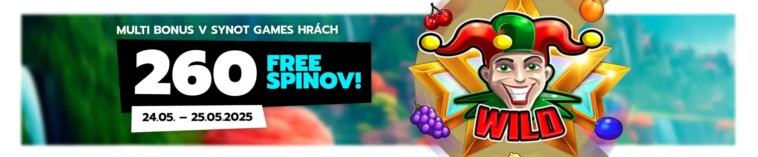 260 free spinov v Slovmatic kasíne 