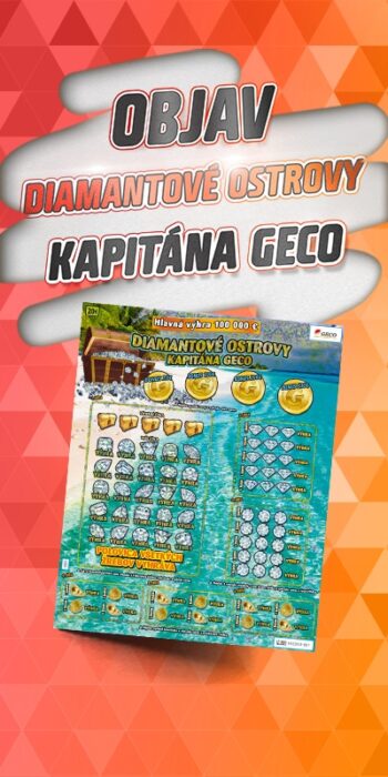 Predná strana stieracieho žrebu Diamantové ostrovy kapitána Geco