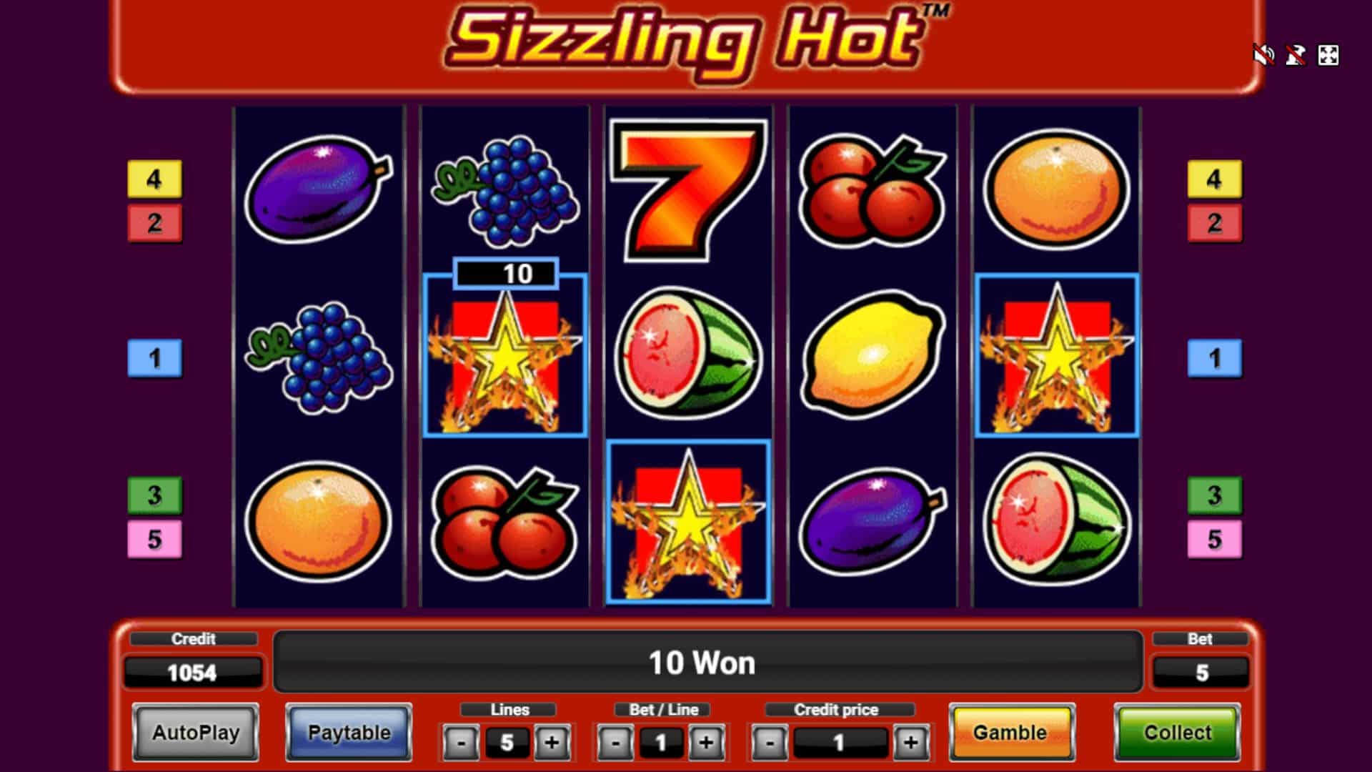 sizzling hot online automat scatter