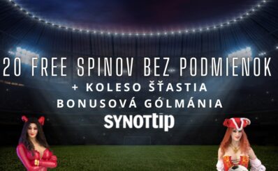 20 FS v Synottip kasíne - BEZ PODMIENOK