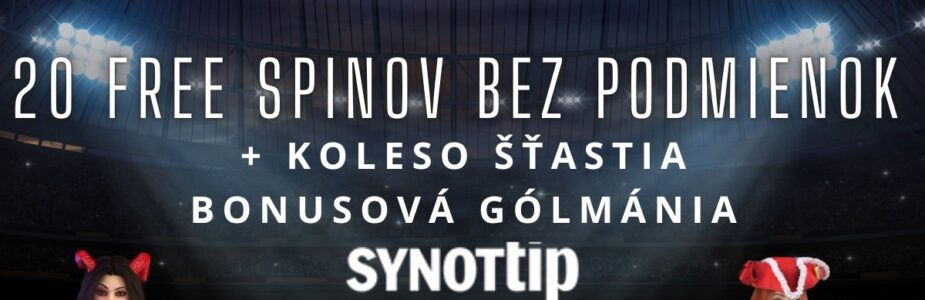 20 FS v Synottip kasíne - BEZ PODMIENOK