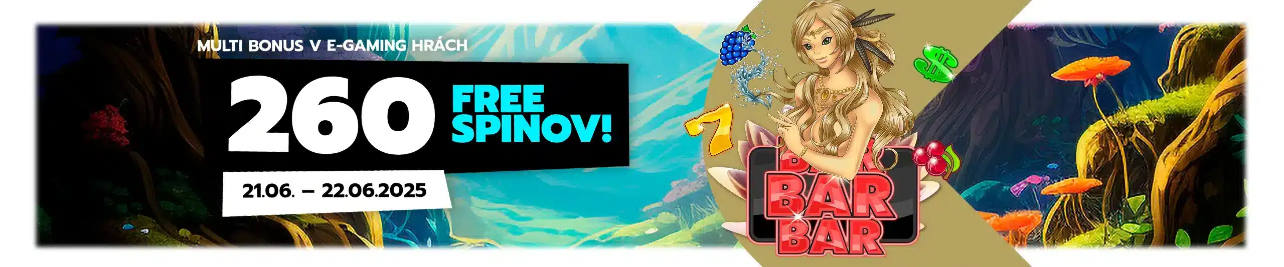 260 free spinov v Slovmatic kasíne