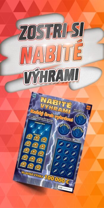 Predná strana stieracieho žrebu Nabité výhrami