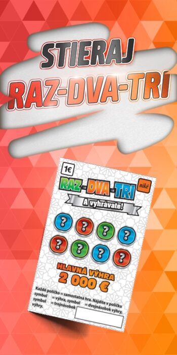 Predná strana stieracieho žrebu RAZ-DVA-TRI