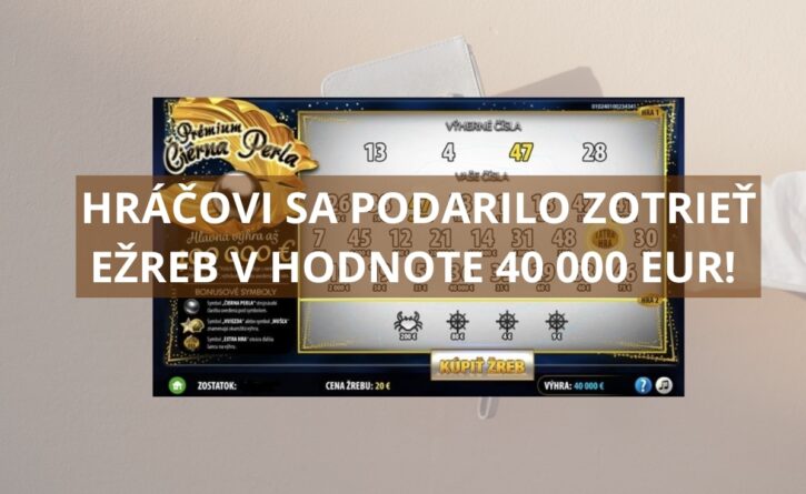 Hráč zotrel 40 000 eur na žrebe Premium Čierna perla