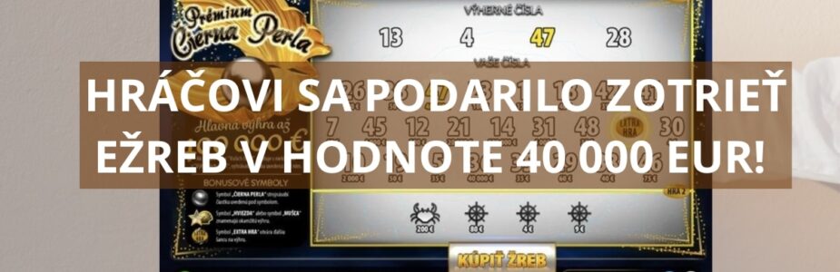 Hráč zotrel 40 000 eur na žrebe Premium Čierna perla