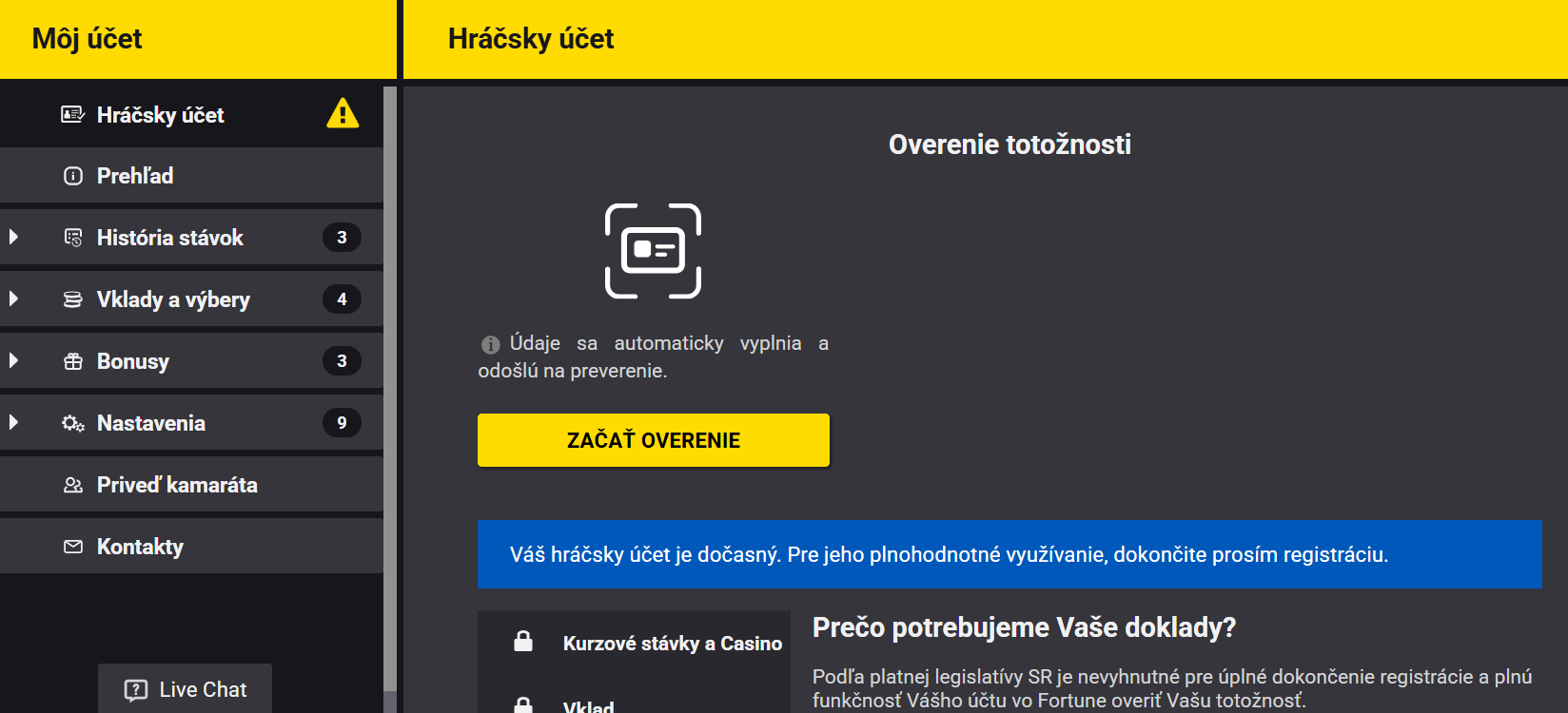 overenie totožnosti