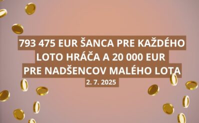 Vyše 800 000 eur v stredajších Loto lotériách