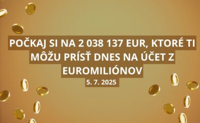 Sobotný jackpot v Euromiliónoch je vyše 2 miliónov eur