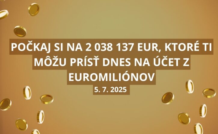 Sobotný jackpot v Euromiliónoch je vyše 2 miliónov eur