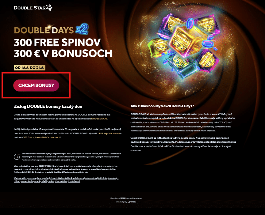 double bonus chcem bonusy