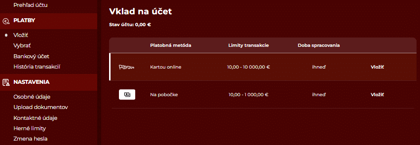 vklad v Eurogold